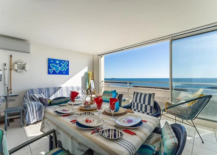 Mom' Blue Paradise Front De 61 M2 Cap'diem 3 étoiles - Idéal Pour Un De 15j Ou ! 3 Clim, Wifi, Lit 160 - 4è Ascenseur, Parking, Piscine, Pétanque, Ping-pong - Pistes Cyclables - Golf&tennis à 10 Mn * Agde